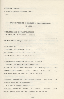 Spis konferencji o tematyce biotechnologicznej do 1990 r.
