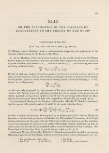 On the application of the Calculus of Quaternions to the Theory of the Moon (1847)