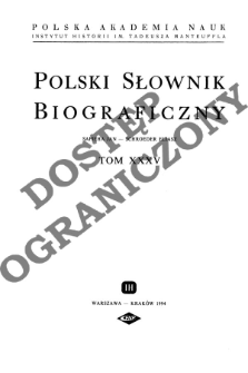 Polski słownik biograficzny T. 35 (1994), Sapieha Jan - Schroeder Eliasz, Część wstępna