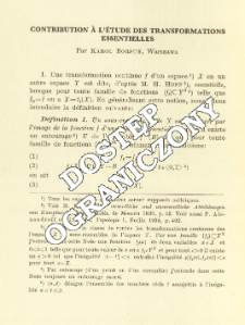Contribution &agrave; l'&eacute;tude des transformations essentielles