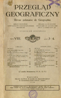 Przegląd Geograficzny T. 8 z. 3-4 (1928)