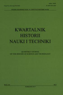 Kwartalnik Historii Nauki i Techniki, Rok LXII, nr 3