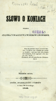 Słowo o koniach