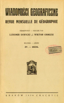 Wiadomości Geograficzne R. 4 z. 1-2 (1926)