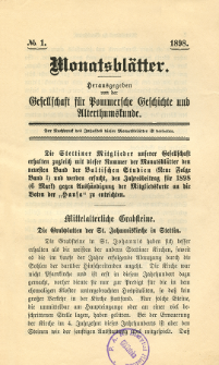 Monatsblätter Jhrg. 12, H. 1 (1898)