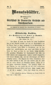 Monatsblätter Jhrg. 12, H. 5 (1898)