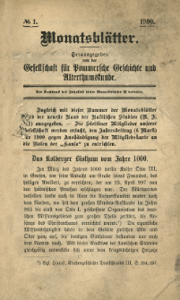 Monatsblätter Jhrg. 14, H. 1 (1900)