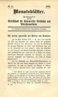 Monatsbl&auml;tter Jhrg. 14, H. 11 (1900)