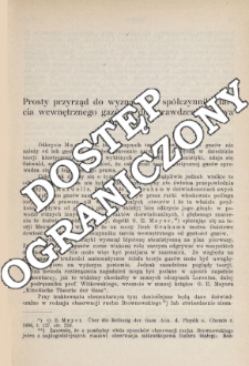Prosty przyrząd do wyznaczania sp&oacute;łczynnika tarcia wewnętrznego gaz&oacute;w i do sprawdzenia prawa Maxwella