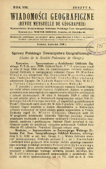Wiadomości Geograficzne R. 8 z. 4 (1930)