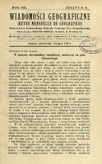 Wiadomości Geograficzne R. 8 z. 8-9 (1930)