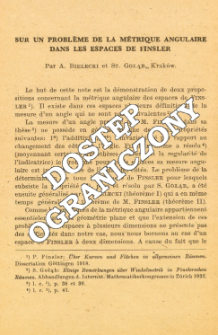 Sur un probl&egrave;me de la m&eacute;trique angulaire dans les espaces de Finsler