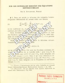 Sur les int&eacute;grales born&eacute;es des &eacute;quations diff&eacute;rentielles
