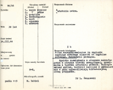 Kartoteka oceny histopatologicznej chorób układu nerwowego (1966) - opis nr 98/66