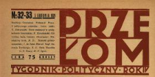 Przełom : tygodnik polityczno-społeczny 1929 N.32-33