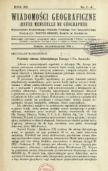 Wiadomości Geograficzne R. 12 (1934), Spis treści