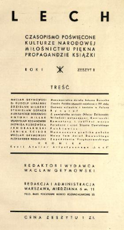 Lech : czasopismo poświęcone kulturze narodowej, miłośnictwu piękna, propagandzie książki 1937 N.2