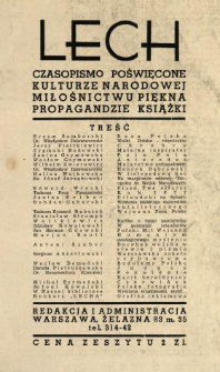Lech : czasopismo poświęcone kulturze narodowej, miłośnictwu piękna, propagandzie książki 1939 N.6-7