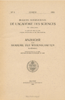 Anzeiger der Akademie der Wissenschaften in Krakau, Philologische Klasse, Historisch-Philosophische Klasse. No. 2 Février (1902)