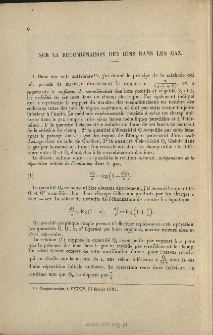 Sur la recombinaison des ions dans les gaz, C. R. Acad. Sci., 1902, 134, 533