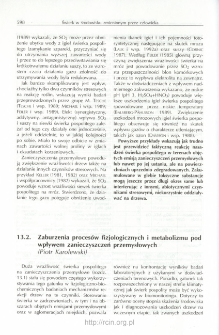 Zaburzenia proces&oacute;w fizjologicznych i metabolizmu pod wpływem zanieczyszczeń przemysłowych