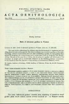 Birds of allotment gardens in Warsaw