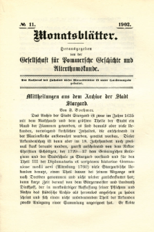 Monatsbl&auml;tter Jhrg. 16, H. 11 (1902)