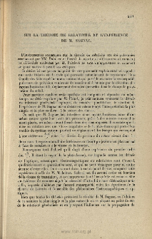 Sur la théorie de la relativité et l'expérience de M. Segnac, C. R. Acad. Sci., 1921, 173, 831