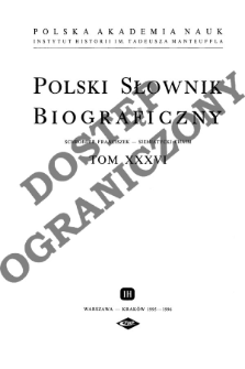 Polski słownik biograficzny T. 36 (1995-1996), Schroeder Franciszek - Siemiatycki Chaim, Część wstępna