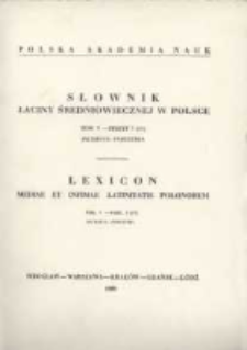 Słownik łaciny średniowiecznej w Polsce. T. 5 z. 3 (37), Incisivus - industria