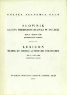Słownik łaciny średniowiecznej w Polsce. T. 5 z. 6 (40), Intellectualis - Intrudo