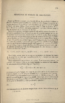Résonance et forces de gravitation, Ann. de Physique, 1942, 17, 265