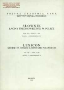 Słownik łaciny średniowiecznej w Polsce. T. 7 z. 5 (56), Plaga - Possessionatus