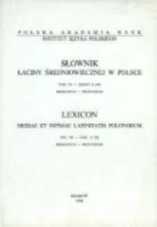 Słownik łaciny średniowiecznej w Polsce. T. 7 z. 8 (59), Primaticus-Profundum