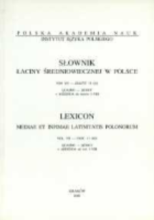 Słownik łaciny średniowiecznej w Polsce. T. 7 z. 11 (62), Quaero -Quout + Addenda do tomów I-VIII