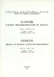 Słownik łaciny średniowiecznej w Polsce. T. 7 z. 11 (62), Quaero -Quout + Addenda do tom&oacute;w I-VIII