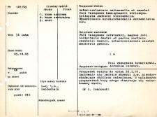 Kartoteka oceny histopatologicznej chorób układu nerwowego (1965) - opis nr 127/65
