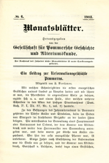 Monatsblätter Jhrg. 17, H. 6 (1903)