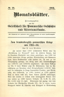 Monatsblätter Jhrg. 17, H. 10 (1903)