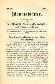 Monatsbl&auml;tter Jhrg. 17, H. 11 (1903)
