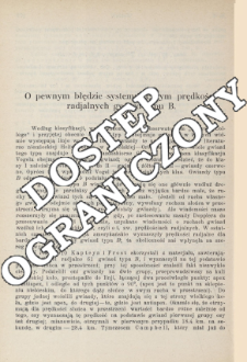 O pewnym błędzie systematycznym prędkości radjalnych gwiazd typu B