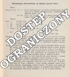 Kalendarzyk astronomiczny na miesiąc styczeń i luty 1913 r.