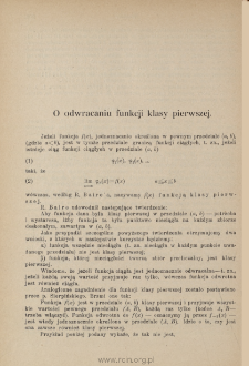 O odwracaniu funkcji klasy pierwszej