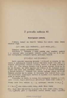 Z powodu zadania 83 : rozwiązanie zadania