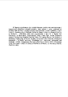 Modelowanie matematyczne , symulacja komputerowa i identyfikacja dynamiki przepływu cieczy w wannie szklarskiej * Identification of the glass mass flow dynamics in glass tank furnaces