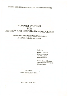 Support systems for decision and negotiation processes * Volume2 * Names of first authors* L-Z