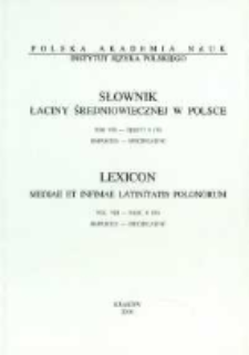 Słownik łaciny średniowiecznej w Polsce. T. 8 z. 8 (70), Simplicius - Specificative