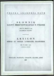 Słownik łaciny średniowiecznej w Polsce. T. 6 z. 5 (49), Necessitas - Nuntius