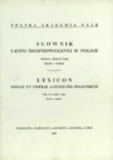 Słownik łaciny średniowiecznej w Polsce. T. 6 z. 3 (47), Militia - Monor