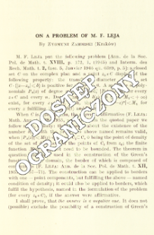 On a problem of M. F. Leja